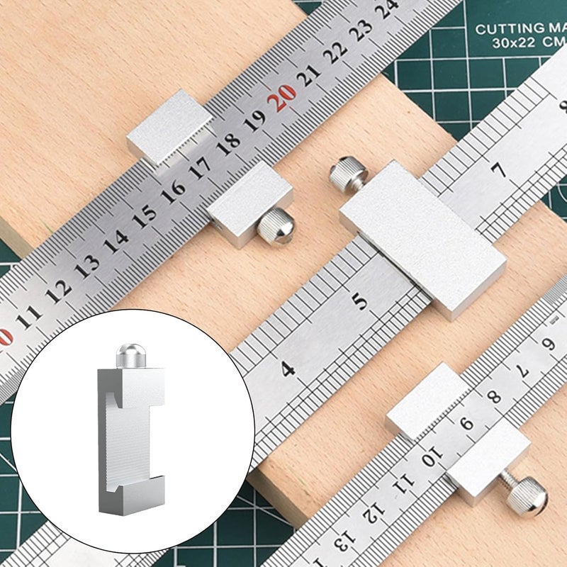 26mm Woodworking Scribing Ruler Positioning Stop Block Metal Limit Fence Carpentry Tool - Image 2